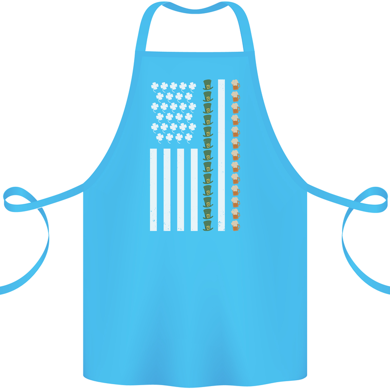 St Patricks Day USA Flag America Beer Alcohol Cotton Apron 100% Organic Turquoise