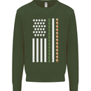 St Patricks Day USA Flag America Beer Alcohol Kids Sweatshirt Jumper Forest Green