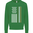 St Patricks Day USA Flag America Beer Alcohol Kids Sweatshirt Jumper Irish Green