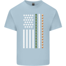 St Patricks Day USA Flag America Beer Alcohol Kids T-Shirt Childrens Light Blue