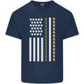 St Patricks Day USA Flag America Beer Alcohol Kids T-Shirt Childrens Navy Blue