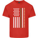 St Patricks Day USA Flag America Beer Alcohol Kids T-Shirt Childrens Red