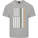 St Patricks Day USA Flag America Beer Alcohol Kids T-Shirt Childrens Sports Grey