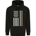 St Patricks Day USA Flag America Beer Alcohol Mens 80% Cotton Hoodie Black