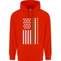 St Patricks Day USA Flag America Beer Alcohol Mens 80% Cotton Hoodie Bright Red