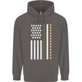 St Patricks Day USA Flag America Beer Alcohol Mens 80% Cotton Hoodie Charcoal