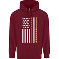 St Patricks Day USA Flag America Beer Alcohol Mens 80% Cotton Hoodie Maroon