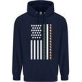 St Patricks Day USA Flag America Beer Alcohol Mens 80% Cotton Hoodie Navy Blue