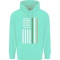 St Patricks Day USA Flag America Beer Alcohol Mens 80% Cotton Hoodie Peppermint