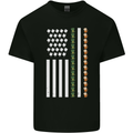 St Patricks Day USA Flag America Beer Alcohol Mens Cotton T-Shirt Tee Top Black