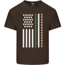 St Patricks Day USA Flag America Beer Alcohol Mens Cotton T-Shirt Tee Top Dark Chocolate