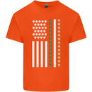 St Patricks Day USA Flag America Beer Alcohol Mens Cotton T-Shirt Tee Top Orange