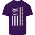 St Patricks Day USA Flag America Beer Alcohol Mens Cotton T-Shirt Tee Top Purple