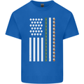 St Patricks Day USA Flag America Beer Alcohol Mens Cotton T-Shirt Tee Top Royal Blue