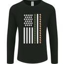 St Patricks Day USA Flag America Beer Alcohol Mens Long Sleeve T-Shirt Black