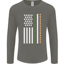 St Patricks Day USA Flag America Beer Alcohol Mens Long Sleeve T-Shirt Charcoal