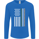 St Patricks Day USA Flag America Beer Alcohol Mens Long Sleeve T-Shirt Royal Blue