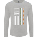 St Patricks Day USA Flag America Beer Alcohol Mens Long Sleeve T-Shirt Sports Grey
