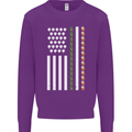 St Patricks Day USA Flag America Beer Alcohol Mens Sweatshirt Jumper Purple