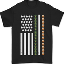 St Patricks Day USA Flag America Beer Alcohol Mens T-Shirt 100% Cotton Black
