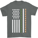 St Patricks Day USA Flag America Beer Alcohol Mens T-Shirt 100% Cotton Charcoal