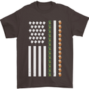 St Patricks Day USA Flag America Beer Alcohol Mens T-Shirt 100% Cotton Dark Chocolate