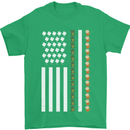 St Patricks Day USA Flag America Beer Alcohol Mens T-Shirt 100% Cotton Irish Green