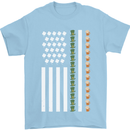 St Patricks Day USA Flag America Beer Alcohol Mens T-Shirt 100% Cotton Light Blue