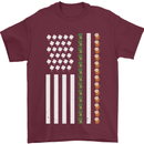 St Patricks Day USA Flag America Beer Alcohol Mens T-Shirt 100% Cotton Maroon