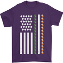 St Patricks Day USA Flag America Beer Alcohol Mens T-Shirt 100% Cotton Purple