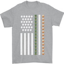 St Patricks Day USA Flag America Beer Alcohol Mens T-Shirt 100% Cotton Sports Grey