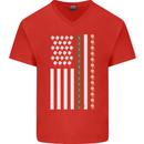 St Patricks Day USA Flag America Beer Alcohol Mens V-Neck Cotton T-Shirt Red
