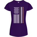 St Patricks Day USA Flag America Beer Alcohol Womens Petite Cut T-Shirt Purple