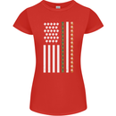 St Patricks Day USA Flag America Beer Alcohol Womens Petite Cut T-Shirt Red