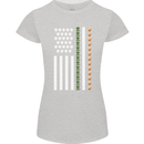 St Patricks Day USA Flag America Beer Alcohol Womens Petite Cut T-Shirt Sports Grey