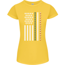 St Patricks Day USA Flag America Beer Alcohol Womens Petite Cut T-Shirt Yellow