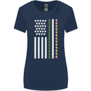 St Patricks Day USA Flag America Beer Alcohol Womens Wider Cut T-Shirt Navy Blue