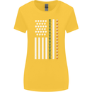 St Patricks Day USA Flag America Beer Alcohol Womens Wider Cut T-Shirt Yellow