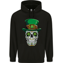 St Patricks Day of the Dead Sugar Skull Childrens Kids Hoodie Black