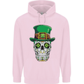 St Patricks Day of the Dead Sugar Skull Childrens Kids Hoodie Light Pink
