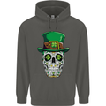 St Patricks Day of the Dead Sugar Skull Childrens Kids Hoodie Storm Grey