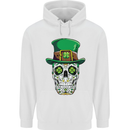 St Patricks Day of the Dead Sugar Skull Childrens Kids Hoodie White