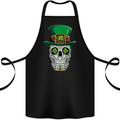 St Patricks Day of the Dead Sugar Skull Cotton Apron 100% Organic Black