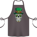 St Patricks Day of the Dead Sugar Skull Cotton Apron 100% Organic Dark Grey