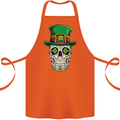 St Patricks Day of the Dead Sugar Skull Cotton Apron 100% Organic Orange