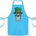 St Patricks Day of the Dead Sugar Skull Cotton Apron 100% Organic Turquoise