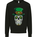 St Patricks Day of the Dead Sugar Skull Kids Sweatshirt Jumper Black