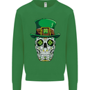 St Patricks Day of the Dead Sugar Skull Kids Sweatshirt Jumper Irish Green