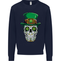 St Patricks Day of the Dead Sugar Skull Kids Sweatshirt Jumper Navy Blue