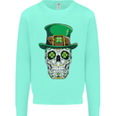 St Patricks Day of the Dead Sugar Skull Kids Sweatshirt Jumper Peppermint